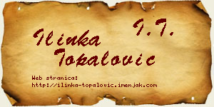 Ilinka Topalović vizit kartica